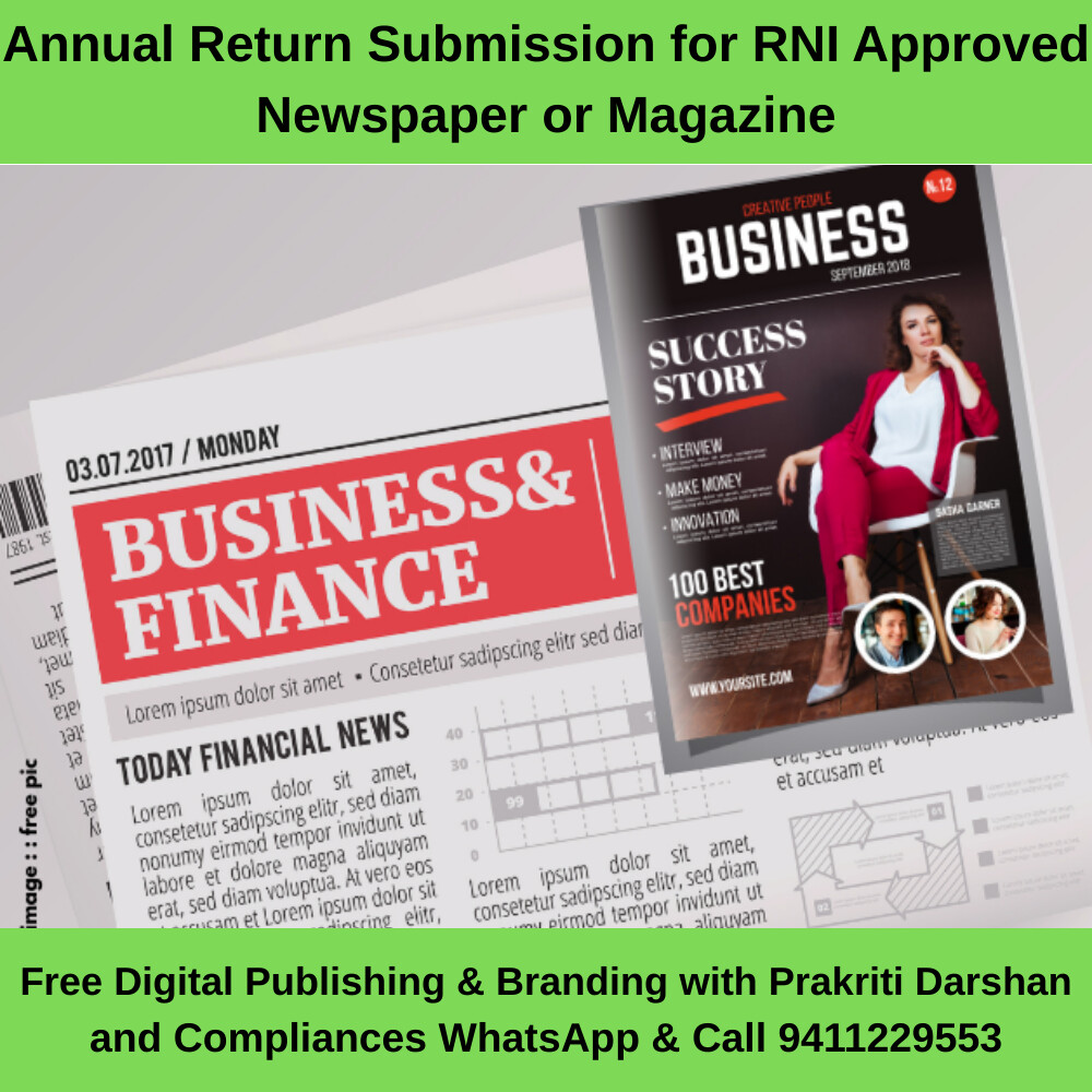 Annual Return Submission for RNI Approved Newspaper